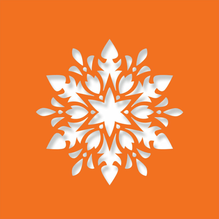 floral snowflake deep orang