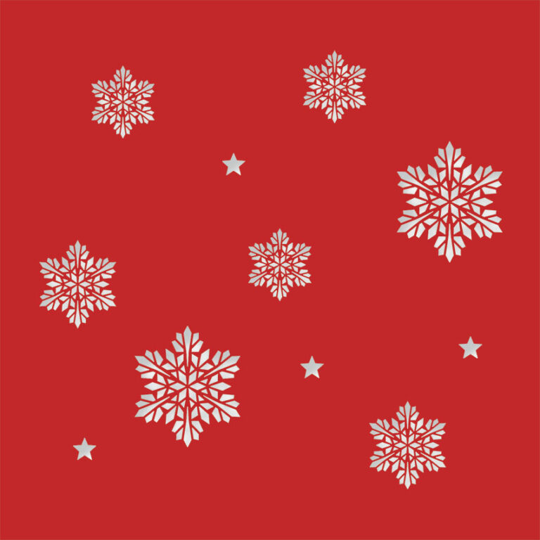 snowflake stars bright red